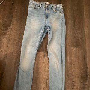 blue high rise jeans